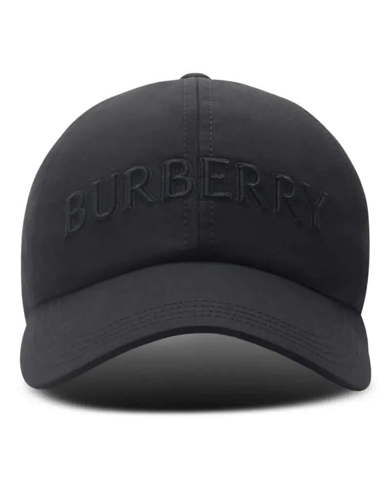 Burberry Gabardine-Baseballkappe mit Logo - Schwarz Schwarz