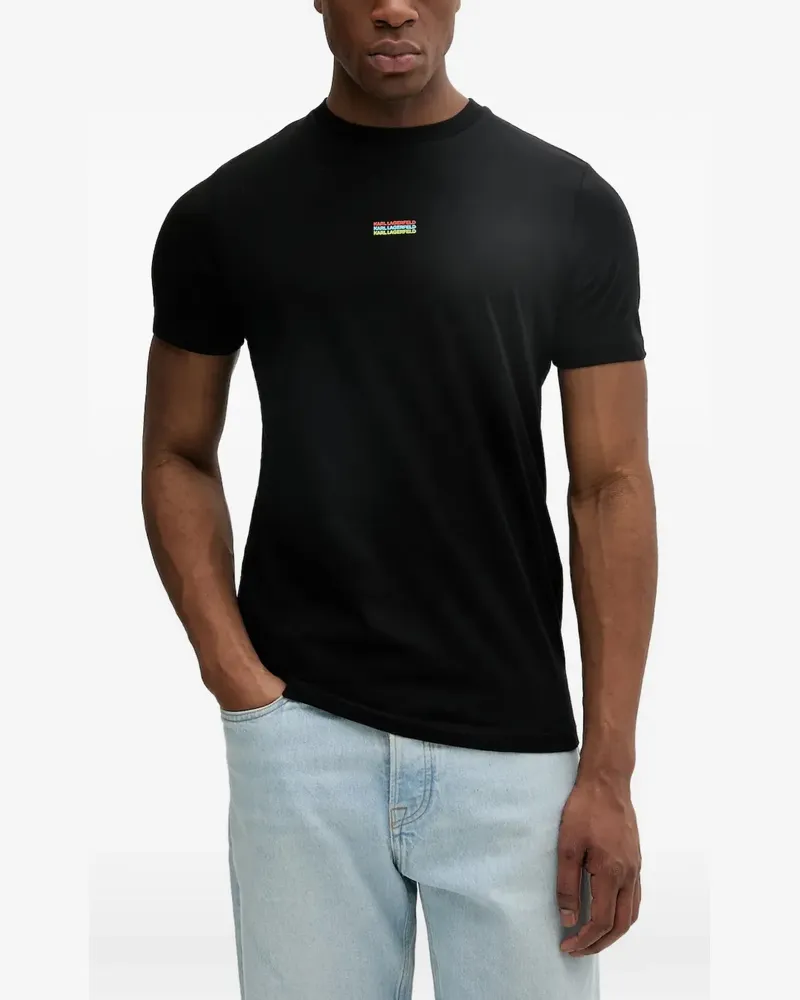 Karl Lagerfeld logo-appliqué T-shirt - Schwarz Schwarz