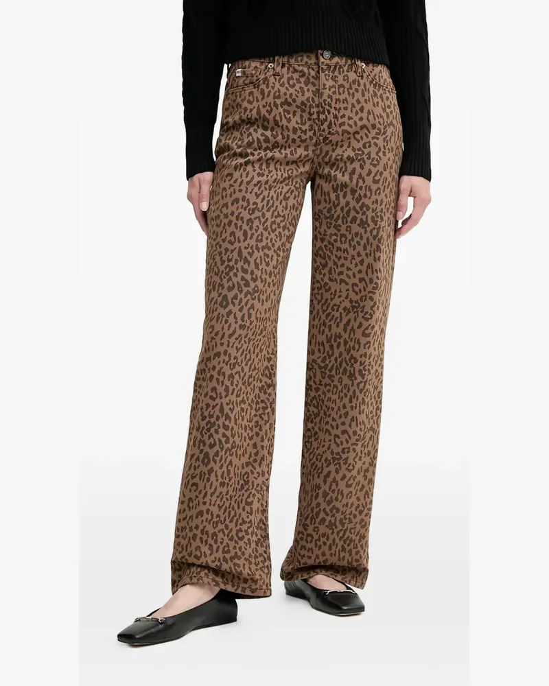 DKNY leopard-print denim jeans - Braun Braun