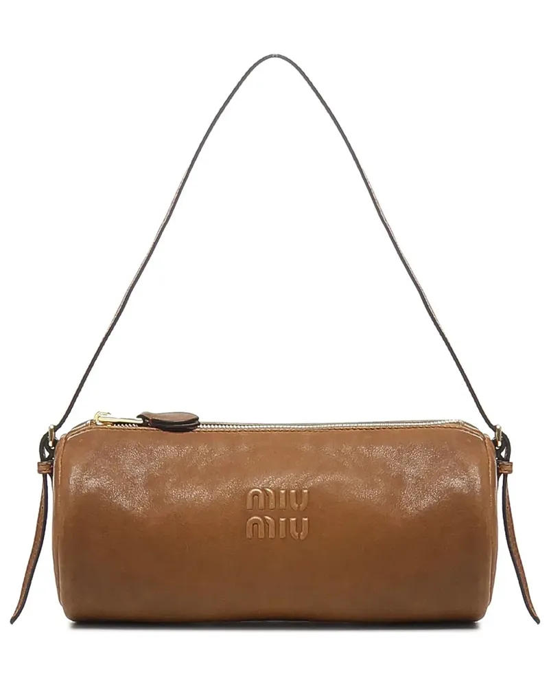 Miu Miu Schultertasche mit Logo-Prägung - Braun Braun