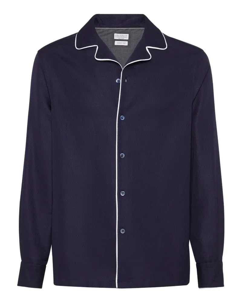 Brunello Cucinelli Hemd mit Kontrastdetail - Blau Blau