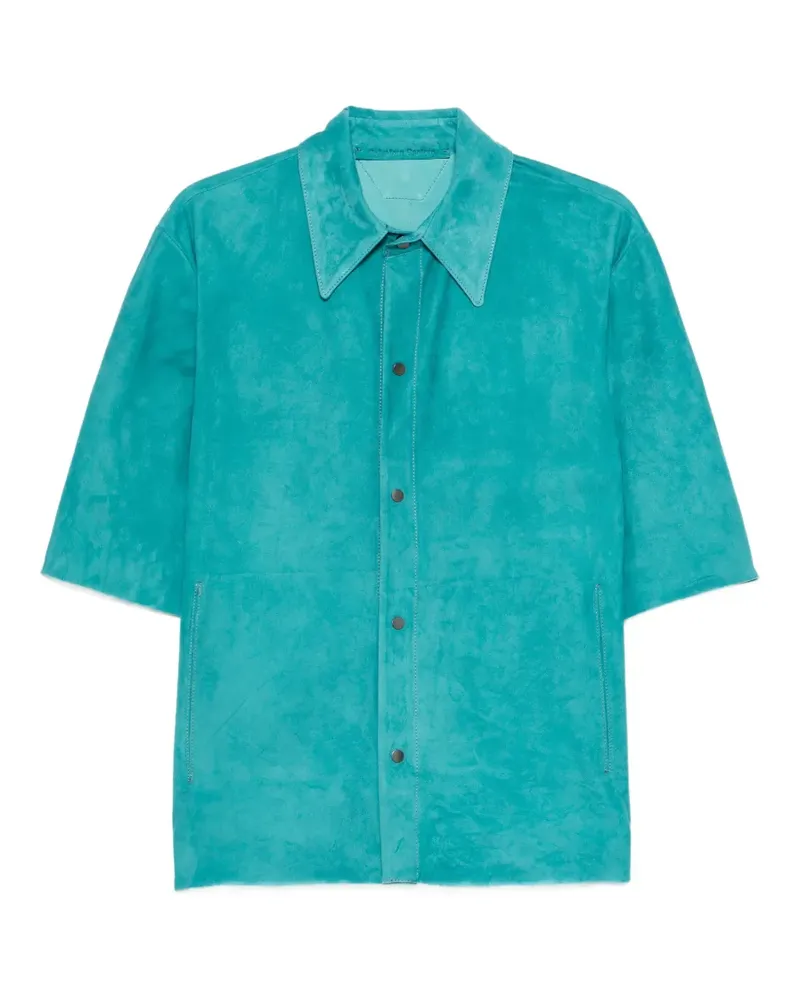 Salvatore Santoro button-up short-sleeve overshirt - Blau Blau