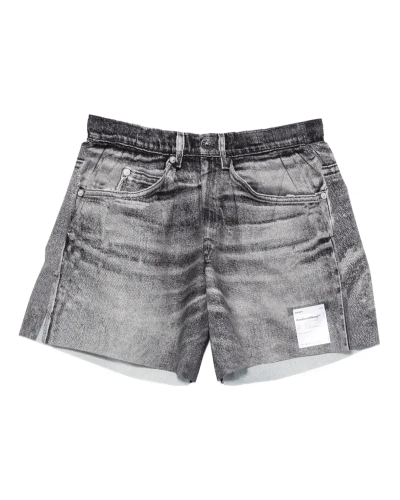Satisfy AmbientWarp Shorts mit Denim-Print - Grau Grau