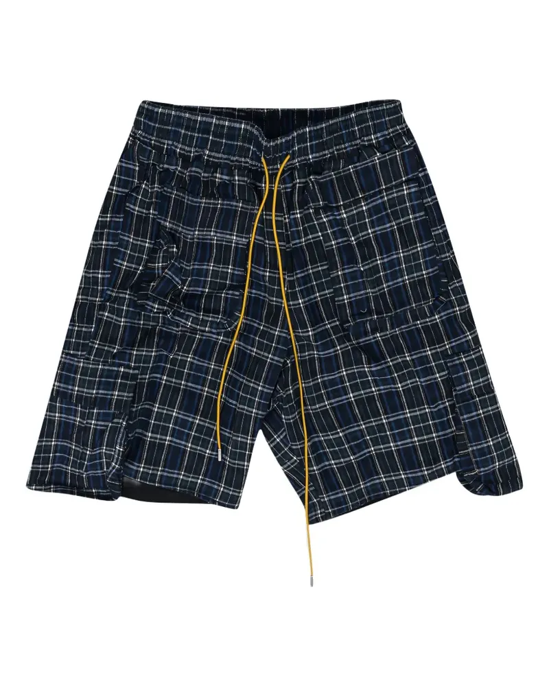 RHUDE Karierte Shorts mit Kordelzug - Blau Blau