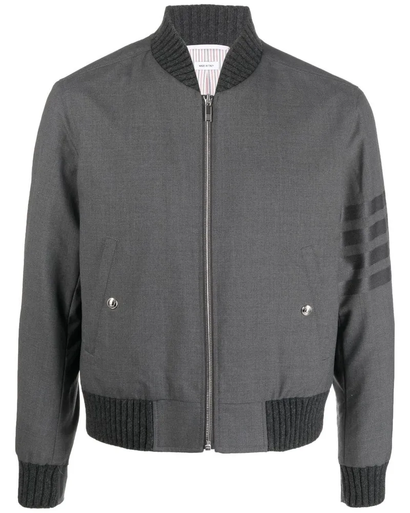 Thom Browne Bomberjacke mit Streifen - Grau Grau