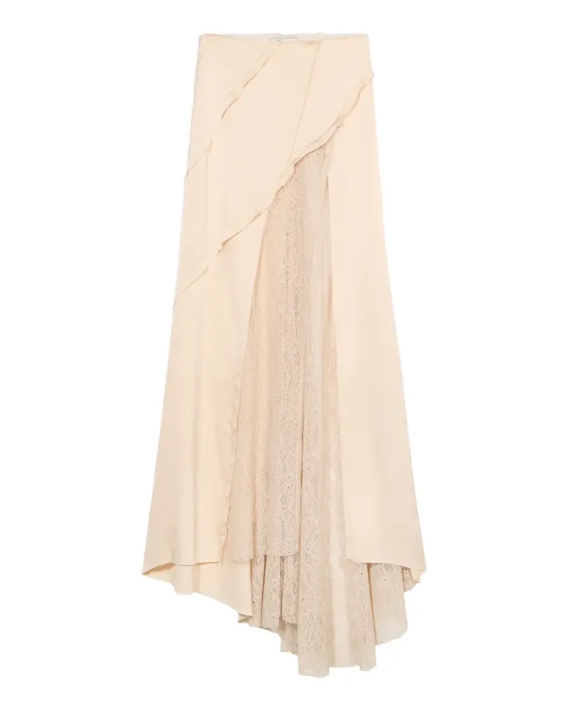 Blumarine Asymmetrischer Rock mit Spitze - Nude Nude