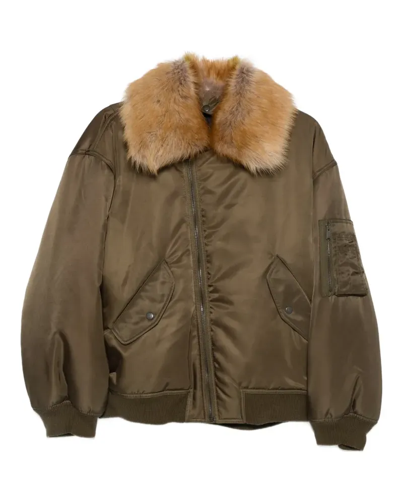 Saint Laurent Steppjacke mit Pelzkragen - Braun Braun