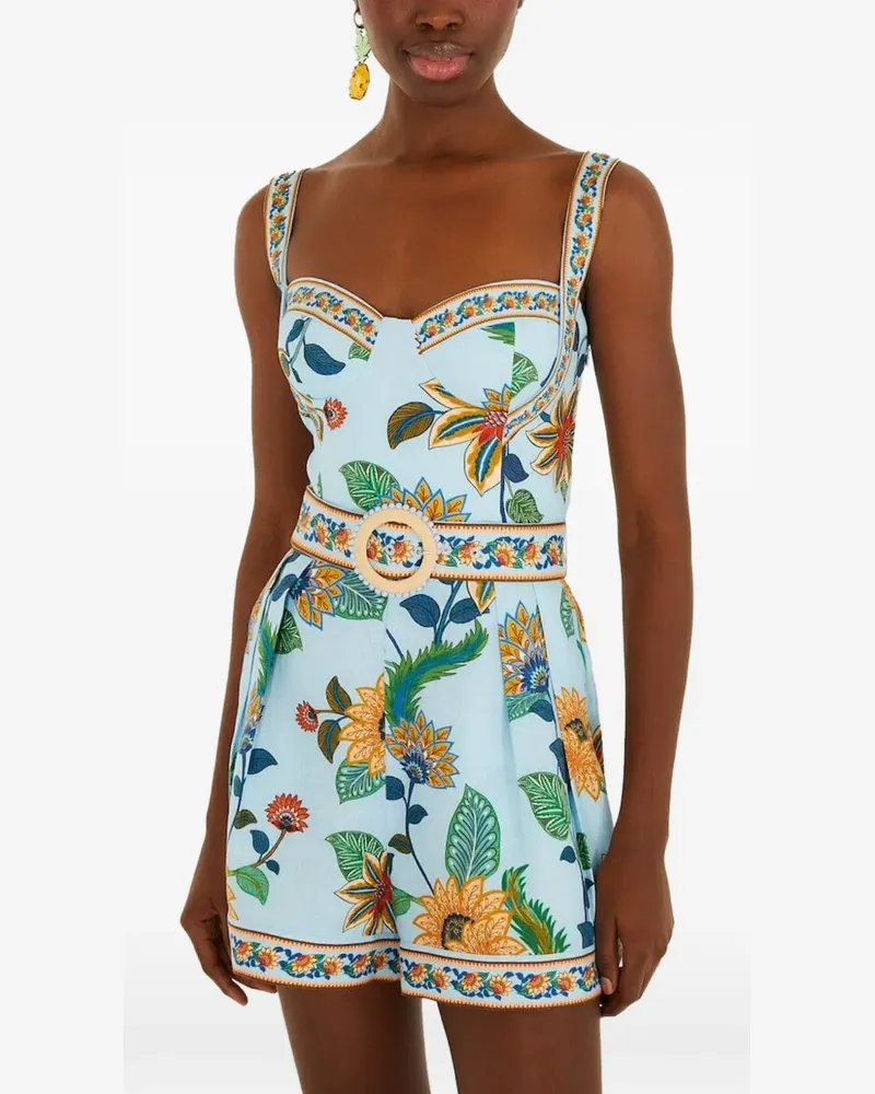 FARM Rio Kumpsuit mit Blumen - Blau Blau