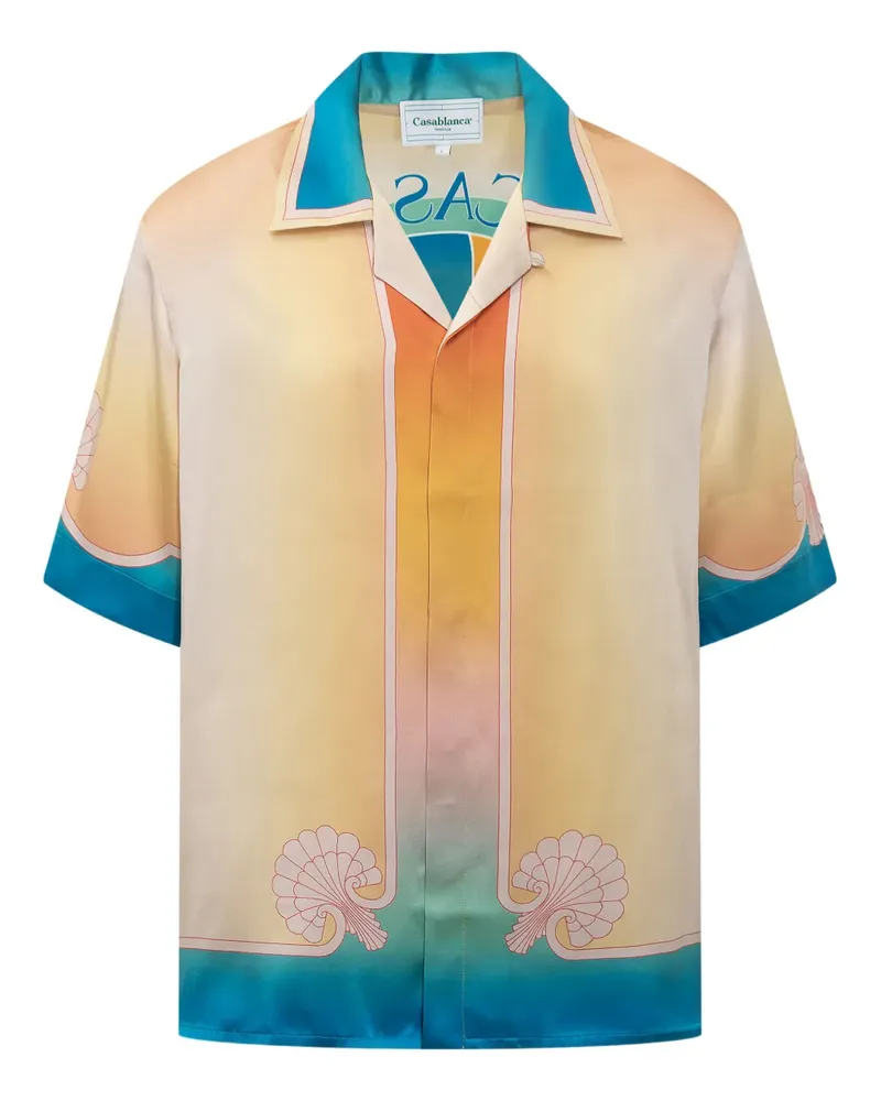 Casablanca Paris Satinhemd mit kubanischem Kragen - Nude Nude