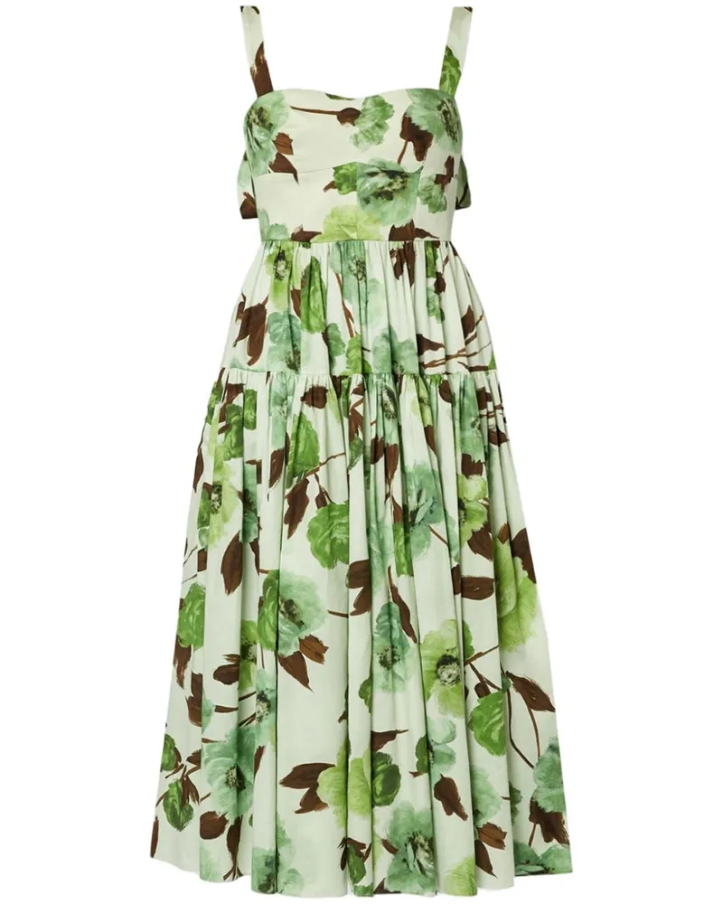 Erdem Midikleid mit Blumen-Print Grün