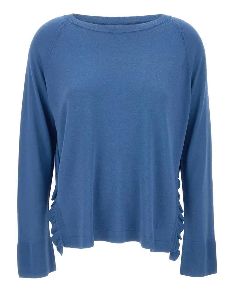 Kaos Pullover mit Rüschendetail - Blau Blau