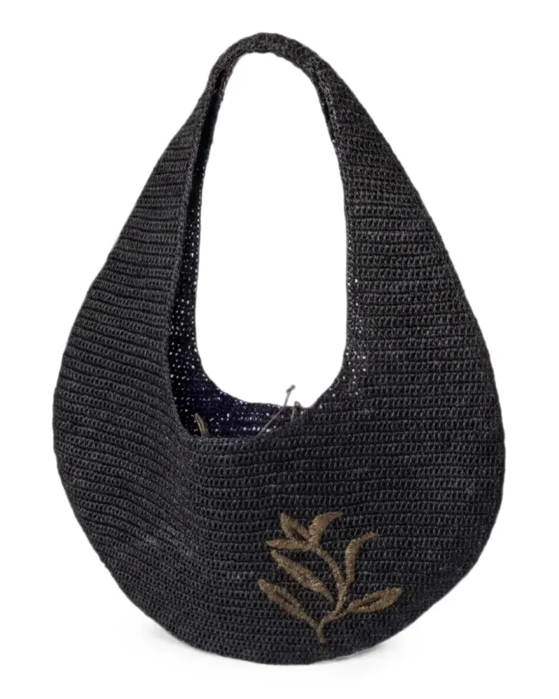 Gabriele Frantzen floral-embroidered shoulder bag - Schwarz Schwarz