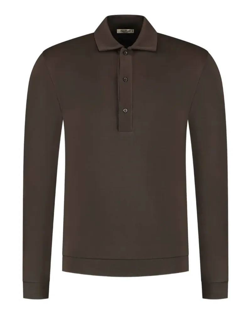 Stefan Brandt long-sleeve polo shirt - Braun Braun