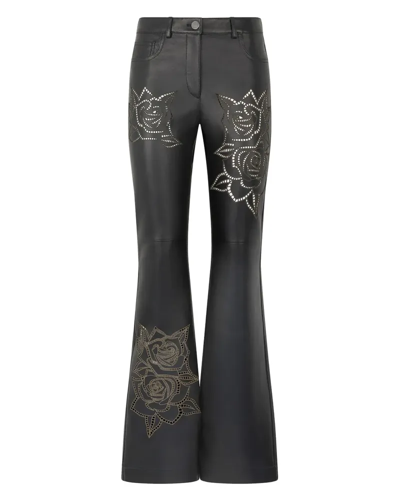 Roberto Cavalli Bluse mit Blumenstickereien - Schwarz Schwarz