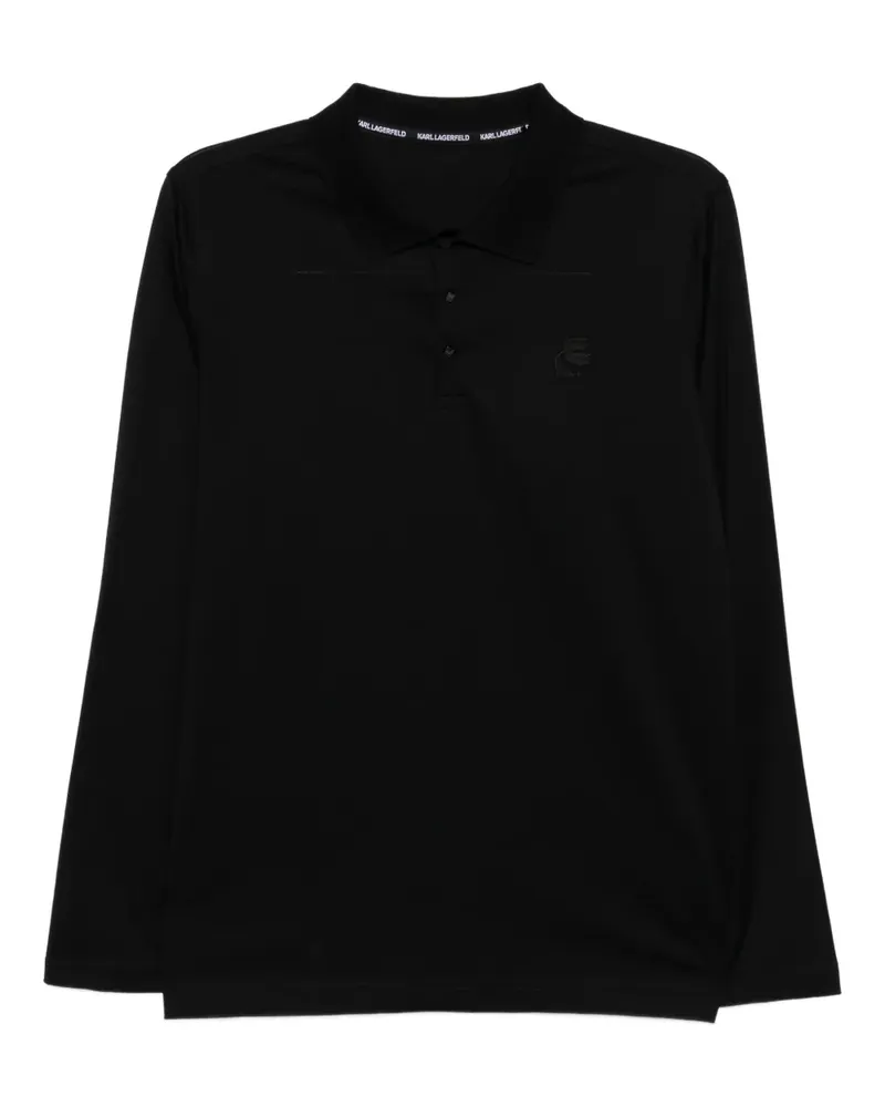 Karl Lagerfeld Poloshirt mit Logo-Stickerei - Schwarz Schwarz