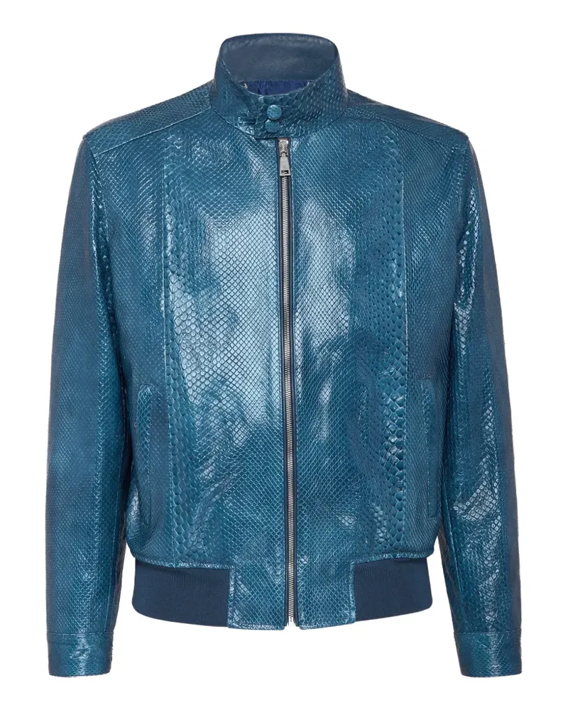 Billionaire Bomberjacke aus Leder - Blau Blau