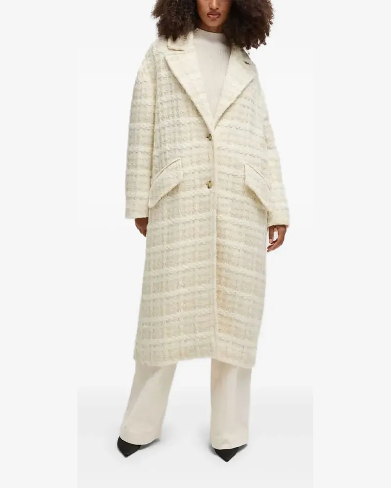 HUGO BOSS Bouclé-Mantel - Nude Nude