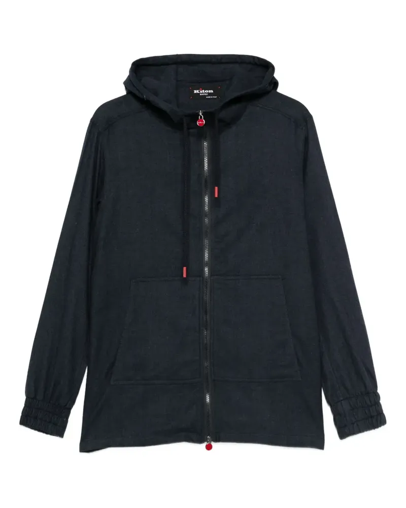 Kiton Kapuzenjacke mit Reißverschluss - Blau Blau