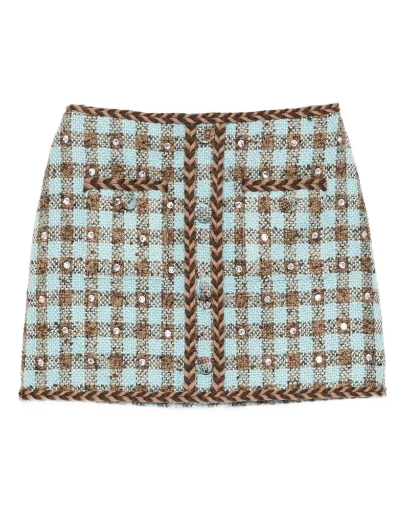 Giuseppe di Morabito Tweed-Rock mit Vichy-Karo - Blau Blau