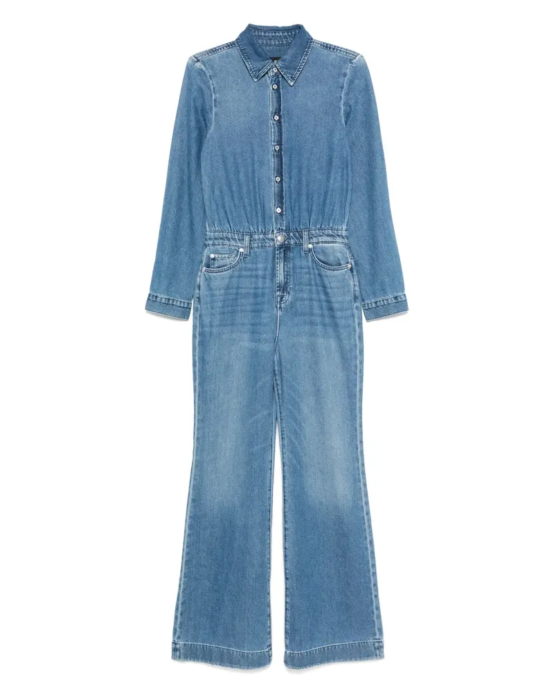 7 for all mankind Ausgestellter Jumpsuit mit Knopfleiste - Blau Blau