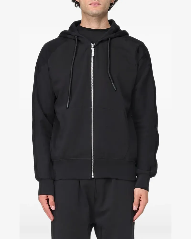 DISCLAIMER logo-print zip-up hoodie - Schwarz Schwarz