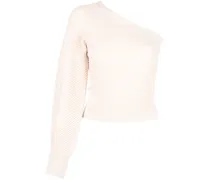 Gerippter One-Shoulder-Pullover