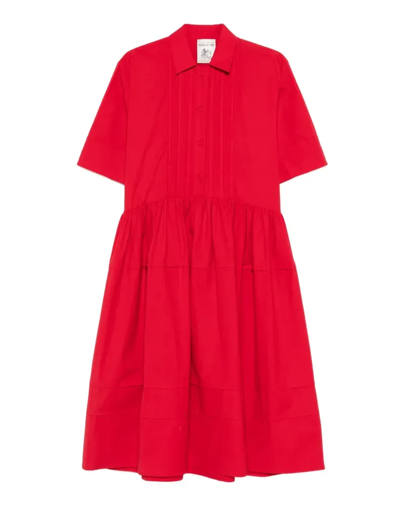 Semicouture pleated half-button dress - Rot Rot
