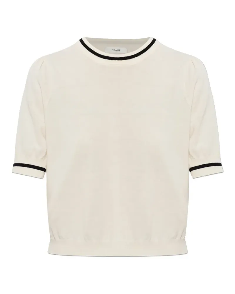 Frame Denim Puffärmel-Pullover mit Kontrastdetails - Weiß Weiß