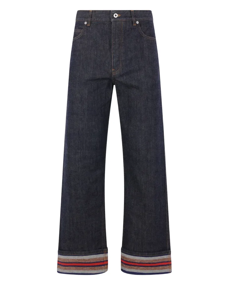 Loewe Jeans mit gestreiftem Saum - Blau Blau