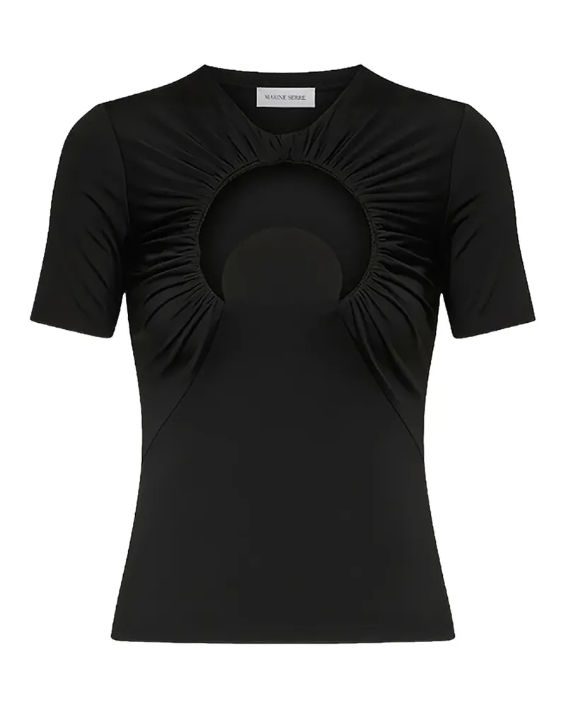 Marine Serre Moon-motif gathered T-shirt - Schwarz Schwarz