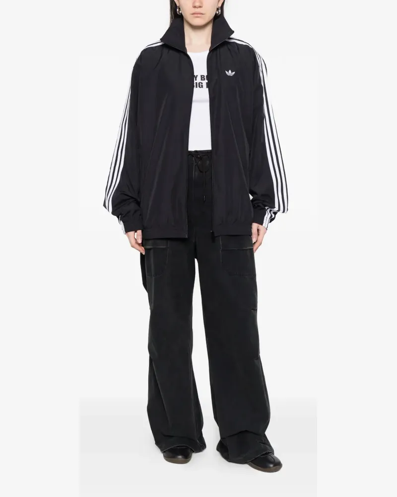 adidas logo-detail zip sweatshirt - Schwarz Schwarz