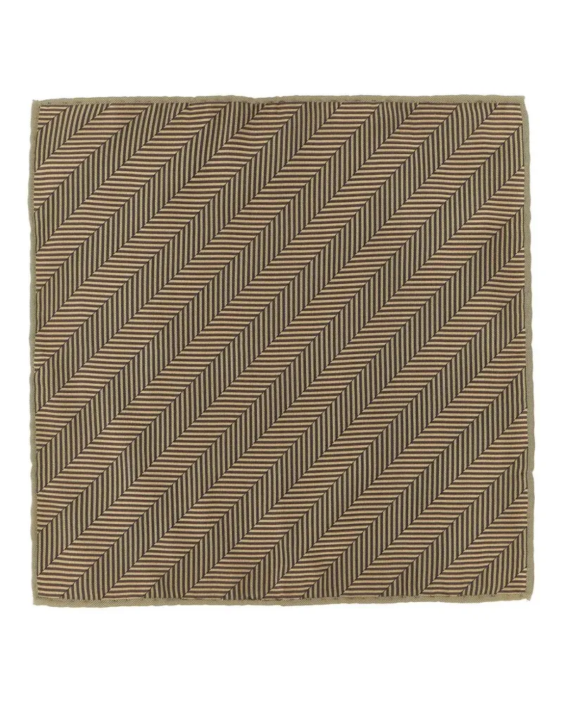 Brunello Cucinelli Einstecktuch aus Seide mit Zickzackmuster - Braun Braun