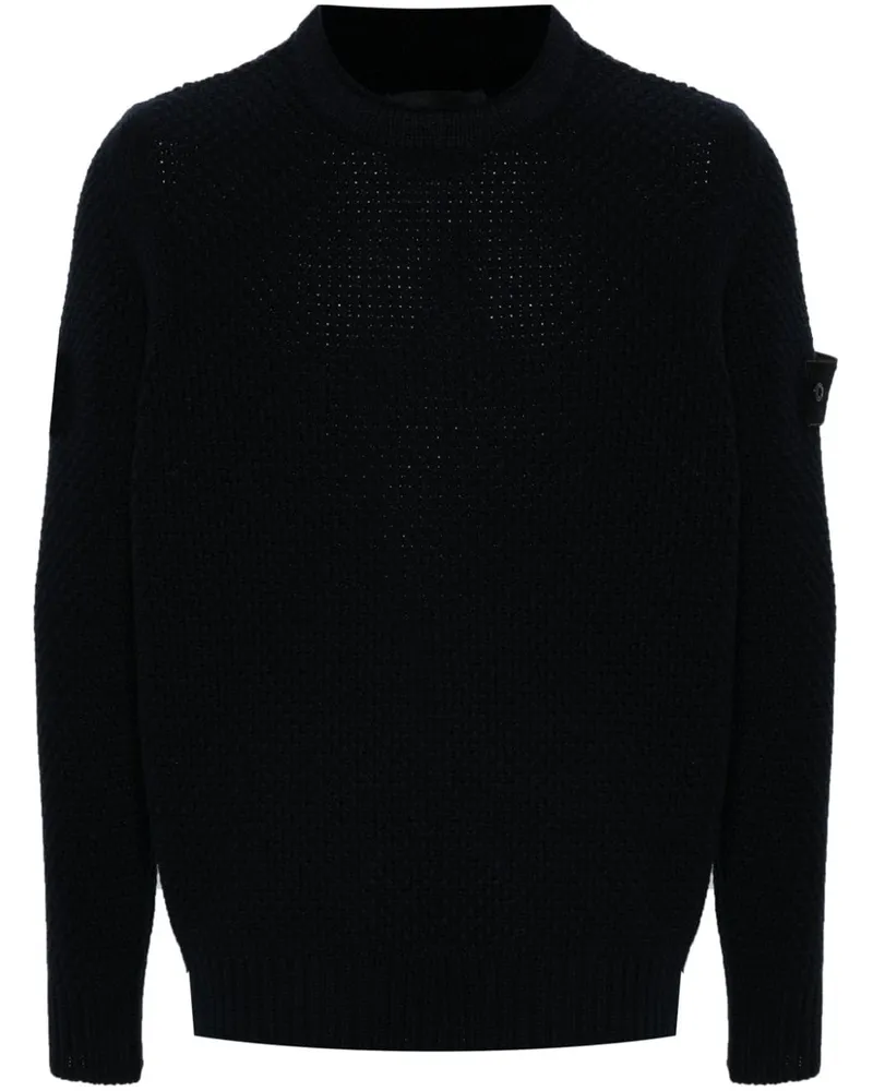 Stone Island Pullover mit Kompass-Patch - Blau Blau