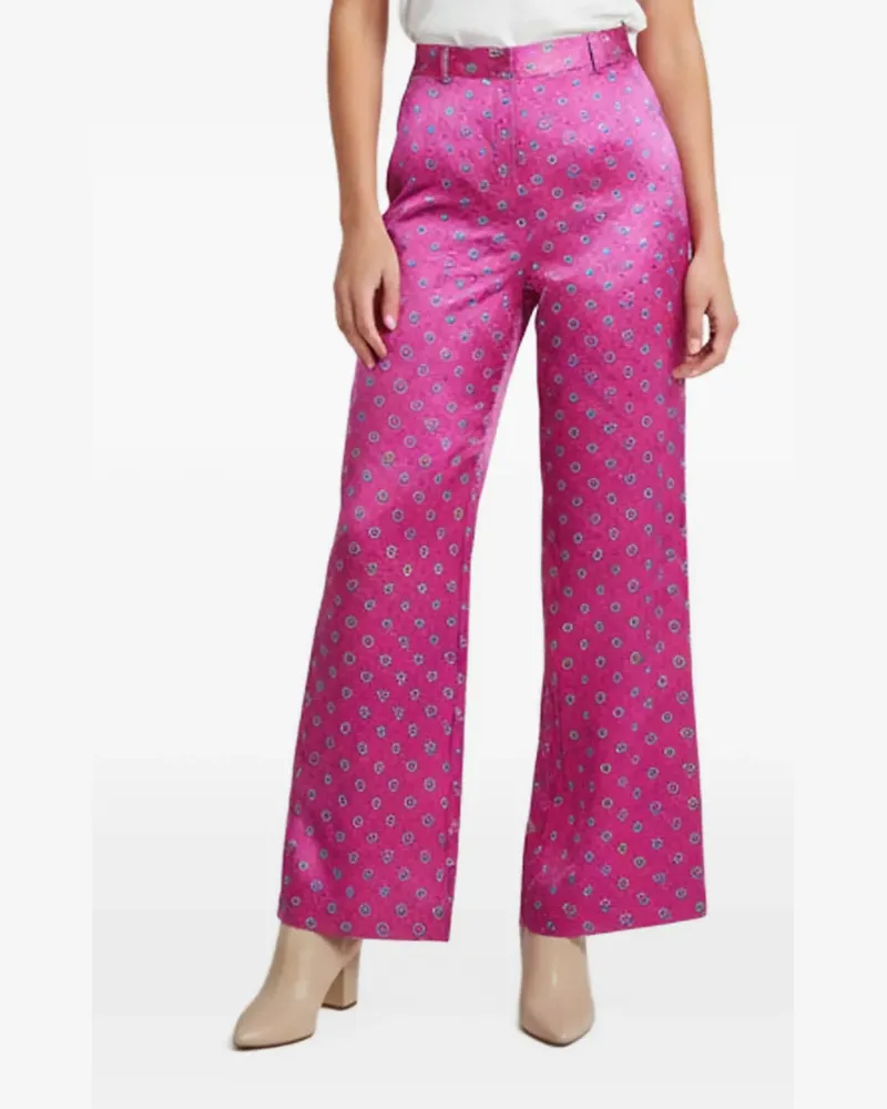 L'Agence Weite Hose mit Print - Rosa Rosa