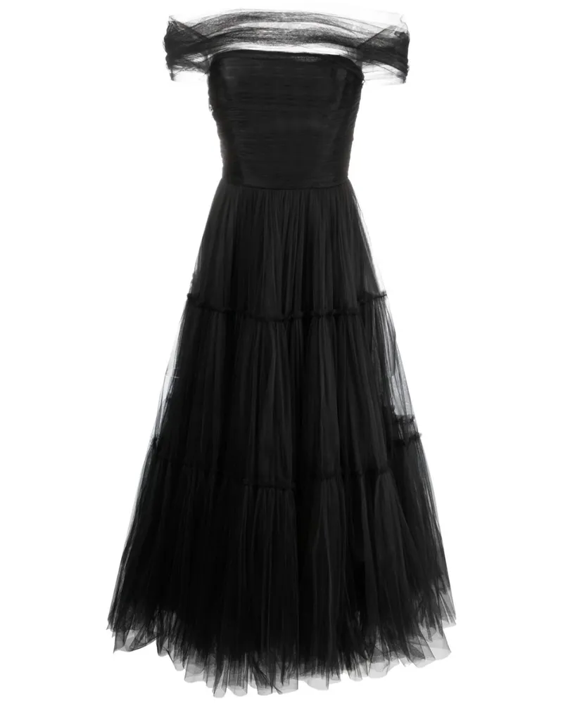 Ana Radu Schulterfreies Maxikleid - Schwarz Schwarz