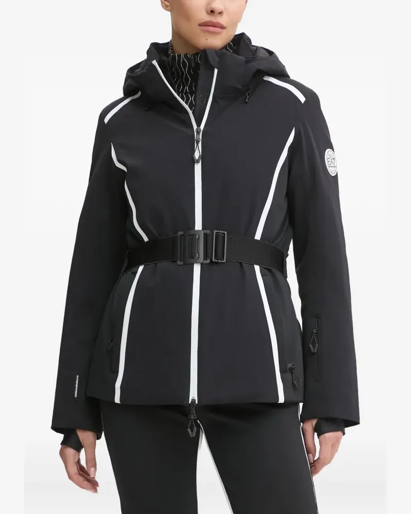 EA7 belted-waist jacket - Schwarz Schwarz
