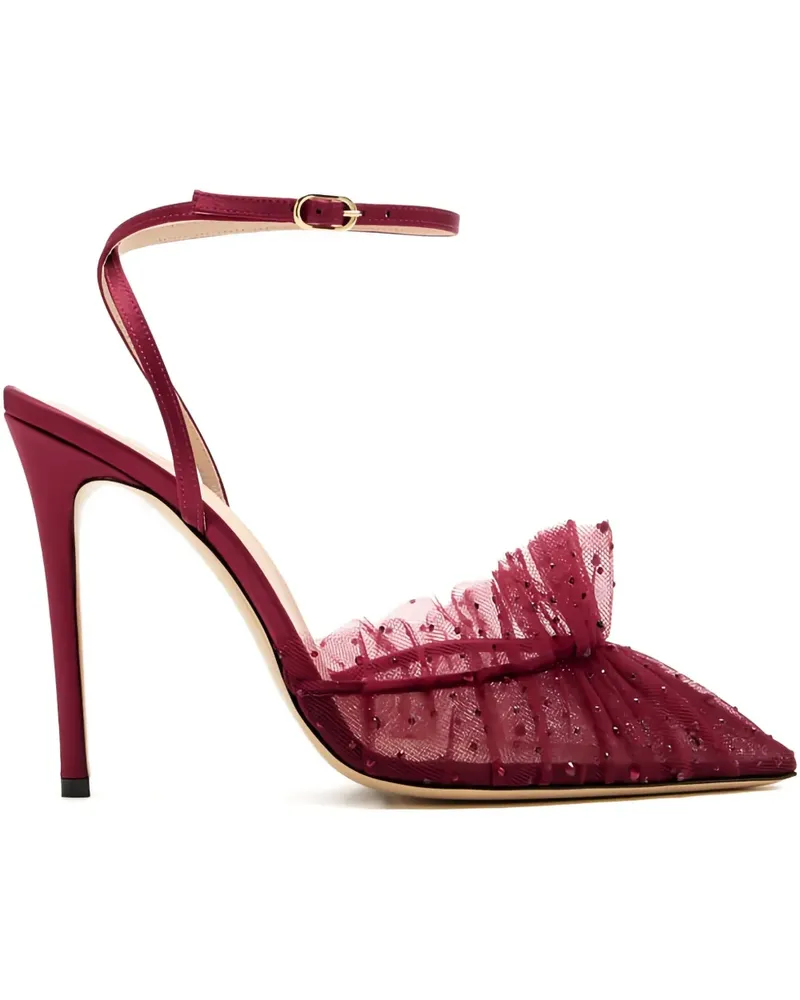 Andrea Wazen Gerüschte Franca Sparkle Pumps 105mm - Rot Rot