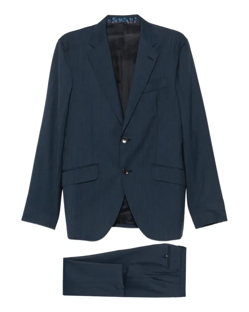 Etro Anzug mit Fischgrätenmuster - Blau Blau