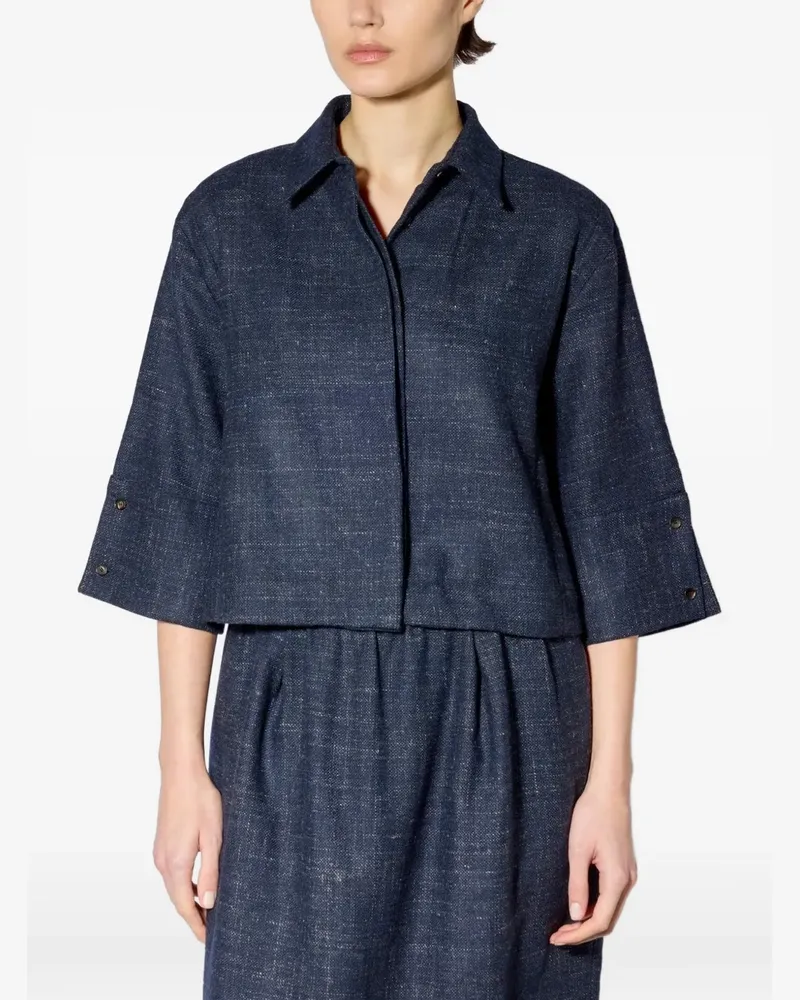 Liviana Conti Cropped-Hemd - Blau Blau