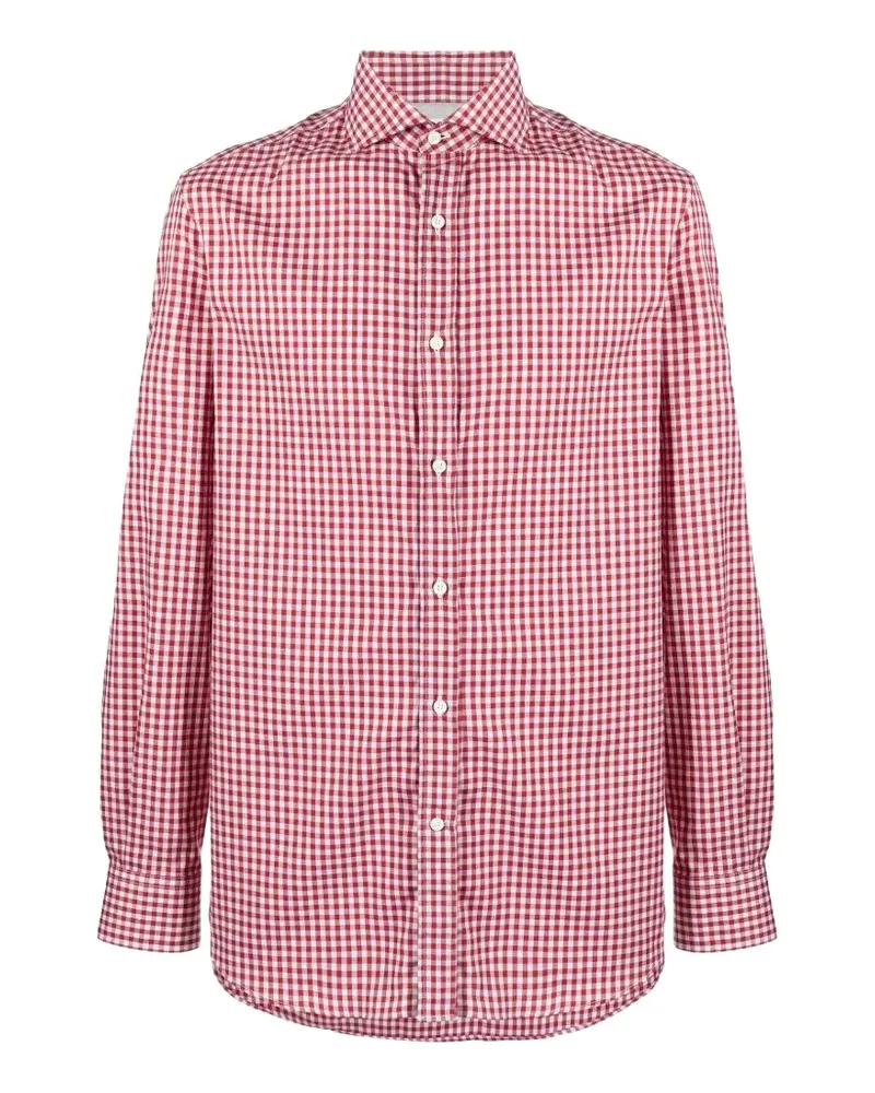 Brunello Cucinelli gingham-check button-down shirt - Rot Rot