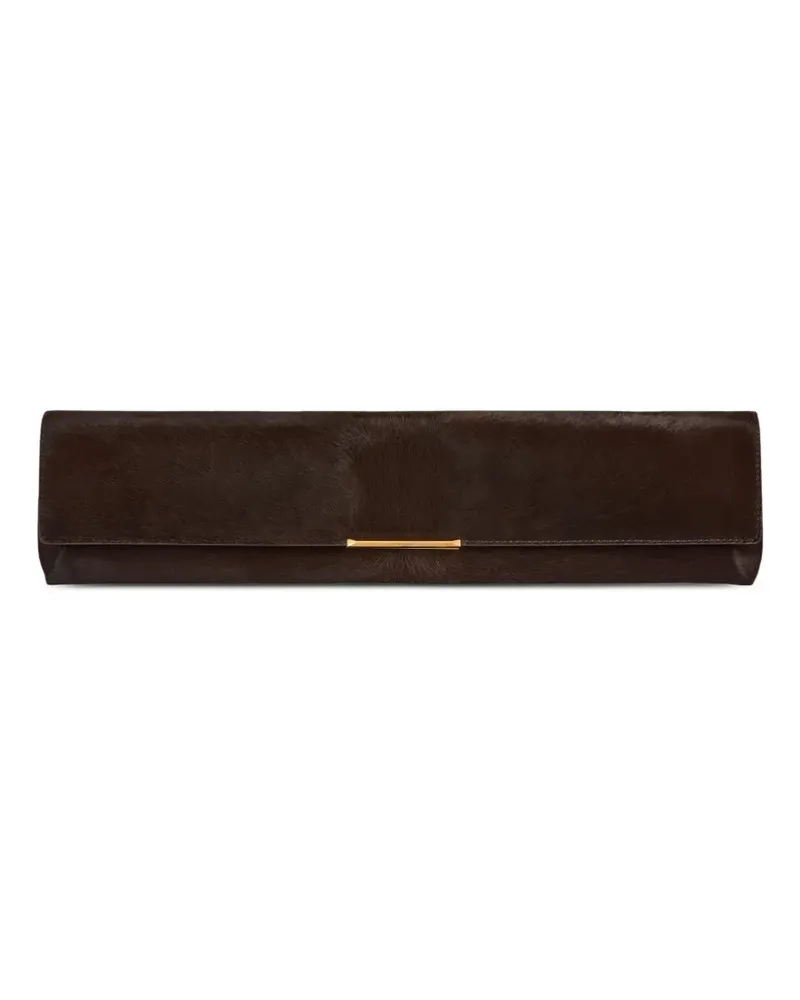 Balmain Lange Clutch mit Pony-Effekt - Braun Braun