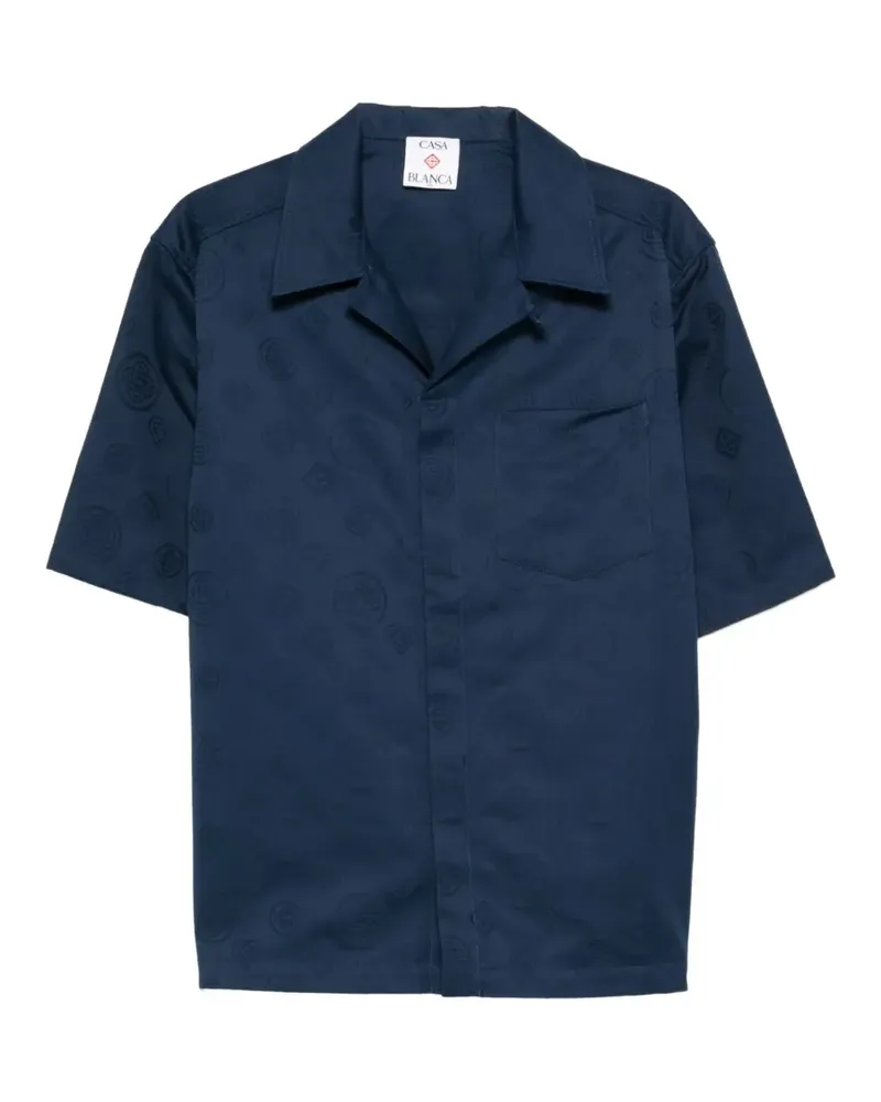 Casablanca Paris Hemd mit Monogramm-Print - Blau Blau