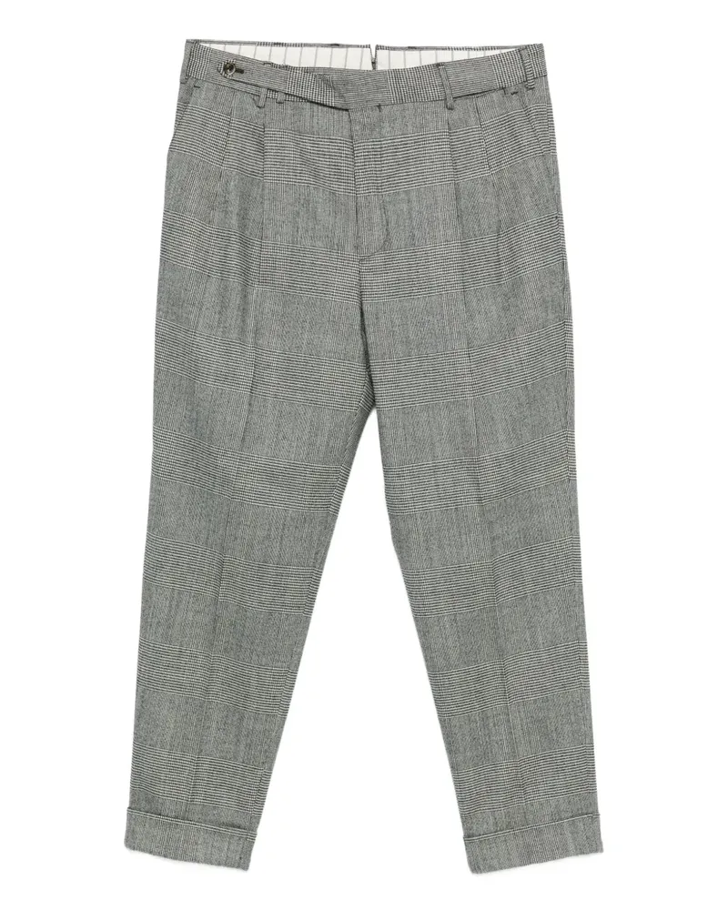 PT TORINO checked wool cuffed trousers - Grau Grau