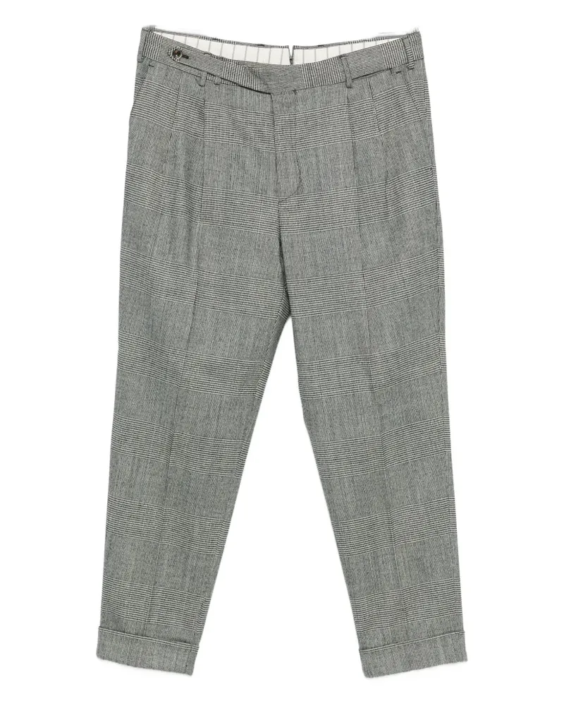 PT TORINO checked wool cuffed trousers - Grau Grau