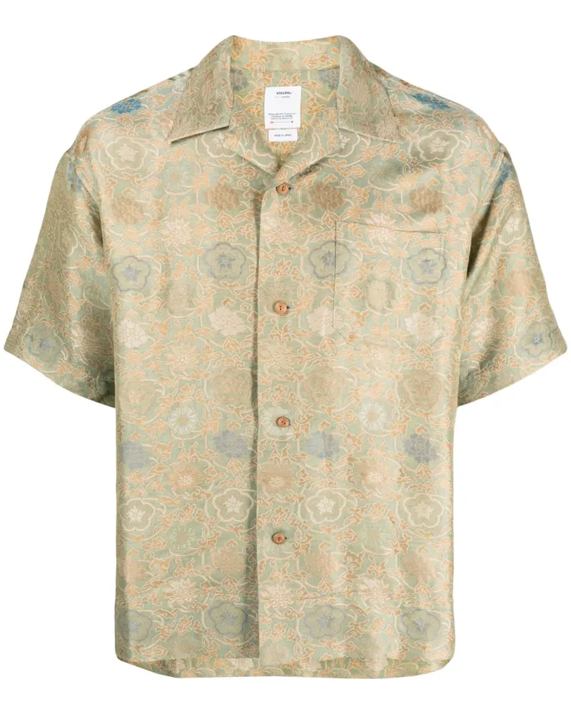 Visvim Seidenhemd mit grafischem Print - Grün Grün