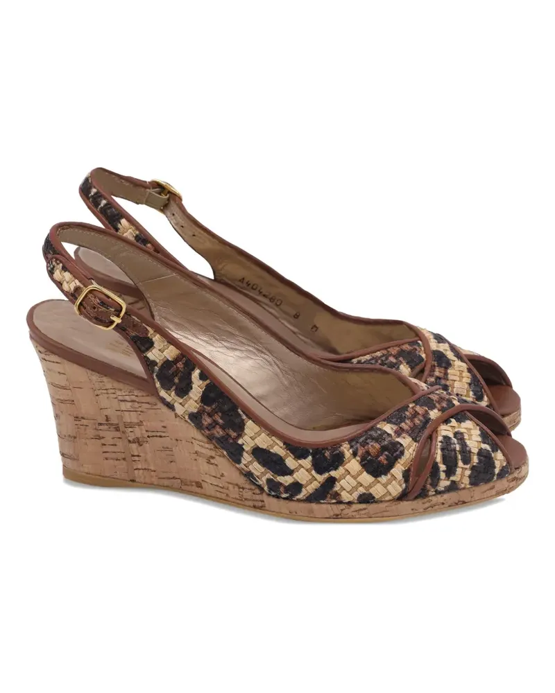 Stuart Weitzman animal-print wedge sandals - Braun Braun