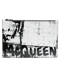 Alexander McQueen Clutch mit abstraktem Print Schwarz