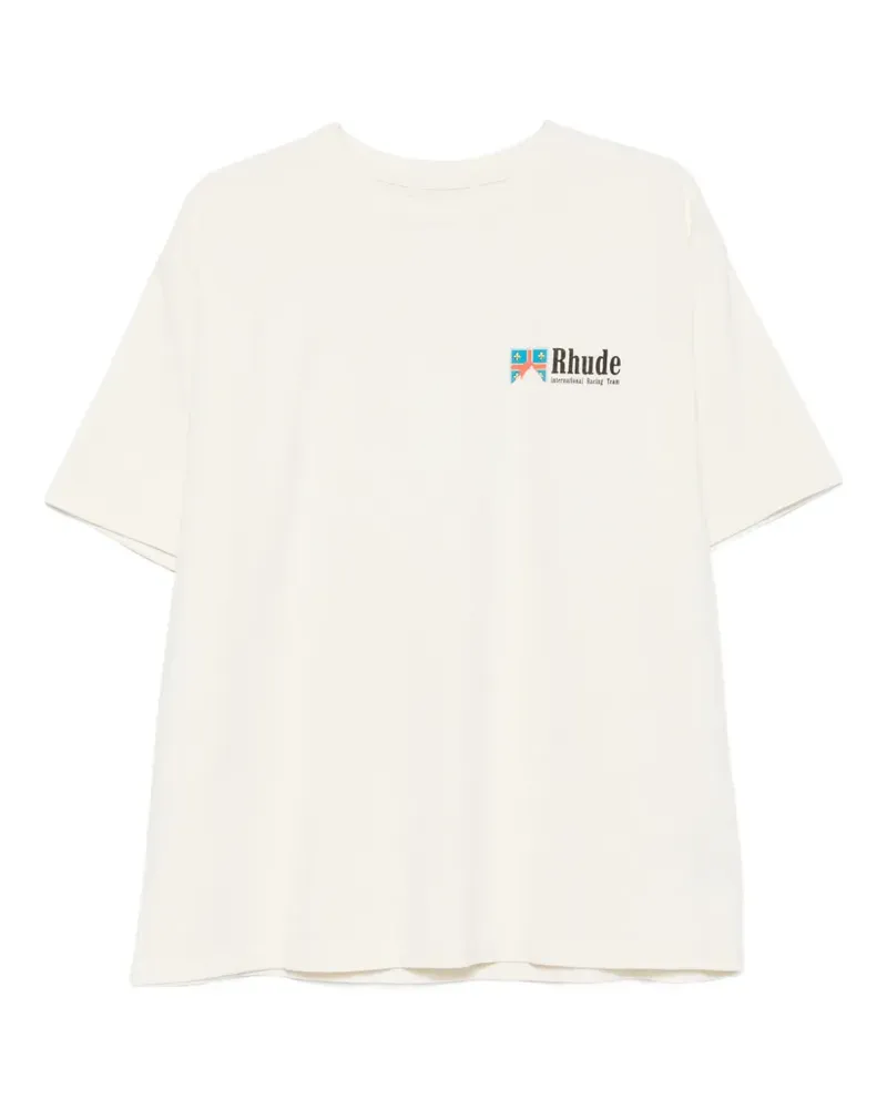 RHUDE T-Shirt mit Logo-Print - Weiß Weiß