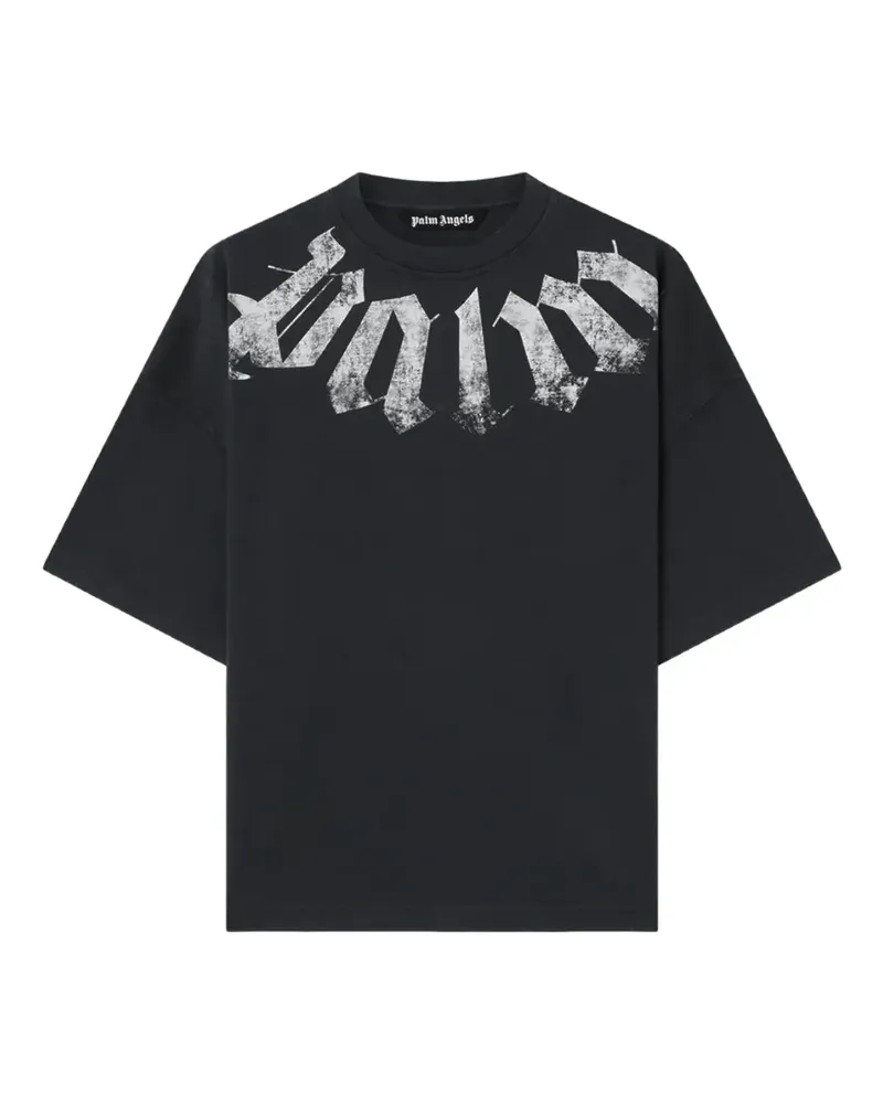 Palm Angels Big Neck T-Shirt mit Stehkragen - Grau Grau