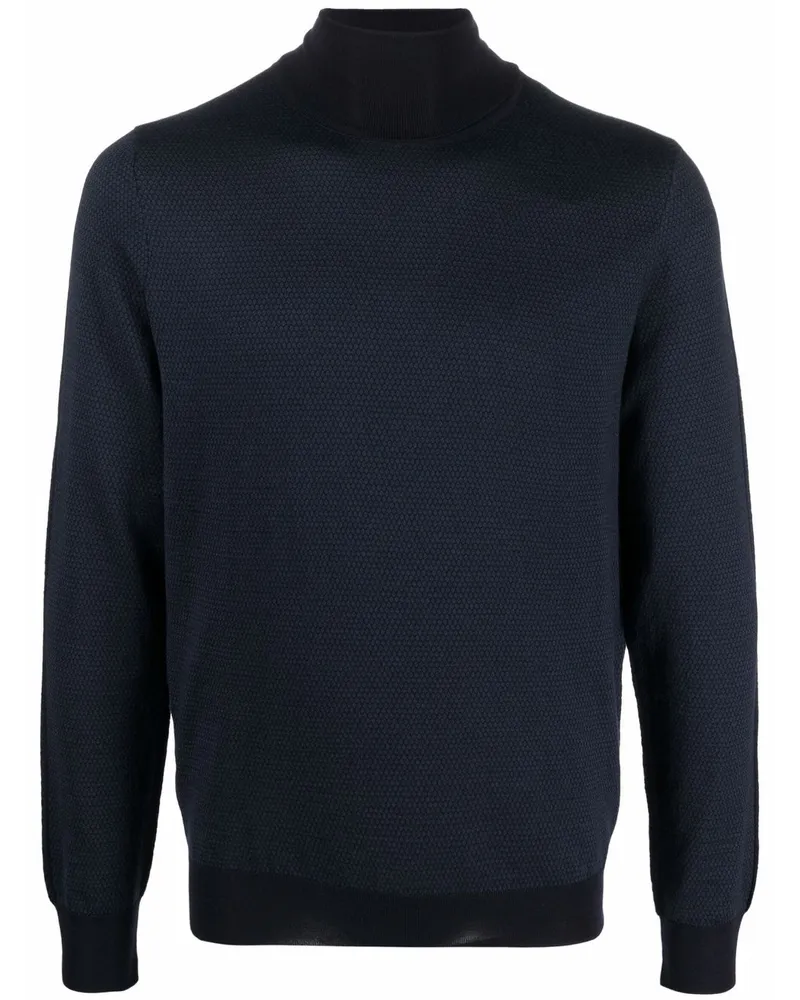 Corneliani Pullover mit Stehkragen Blau